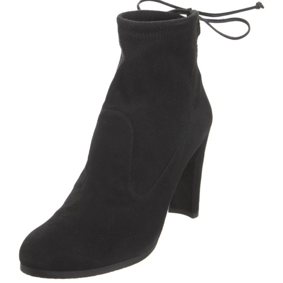 Stuart Weitzman Black Glove Stretch Suede Bootie - Picture 4 of 11